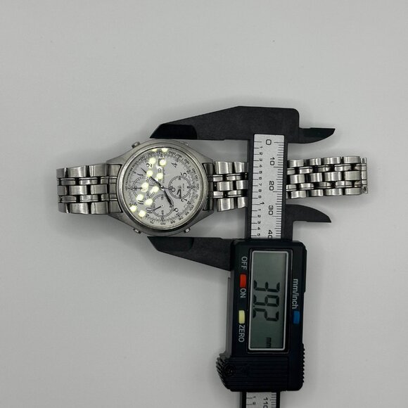 SEIKO Chronograph 7T32 -7C60 QUARTZ ALARM WATCH 38mm Arabic Numbers - Picture 7 of 7